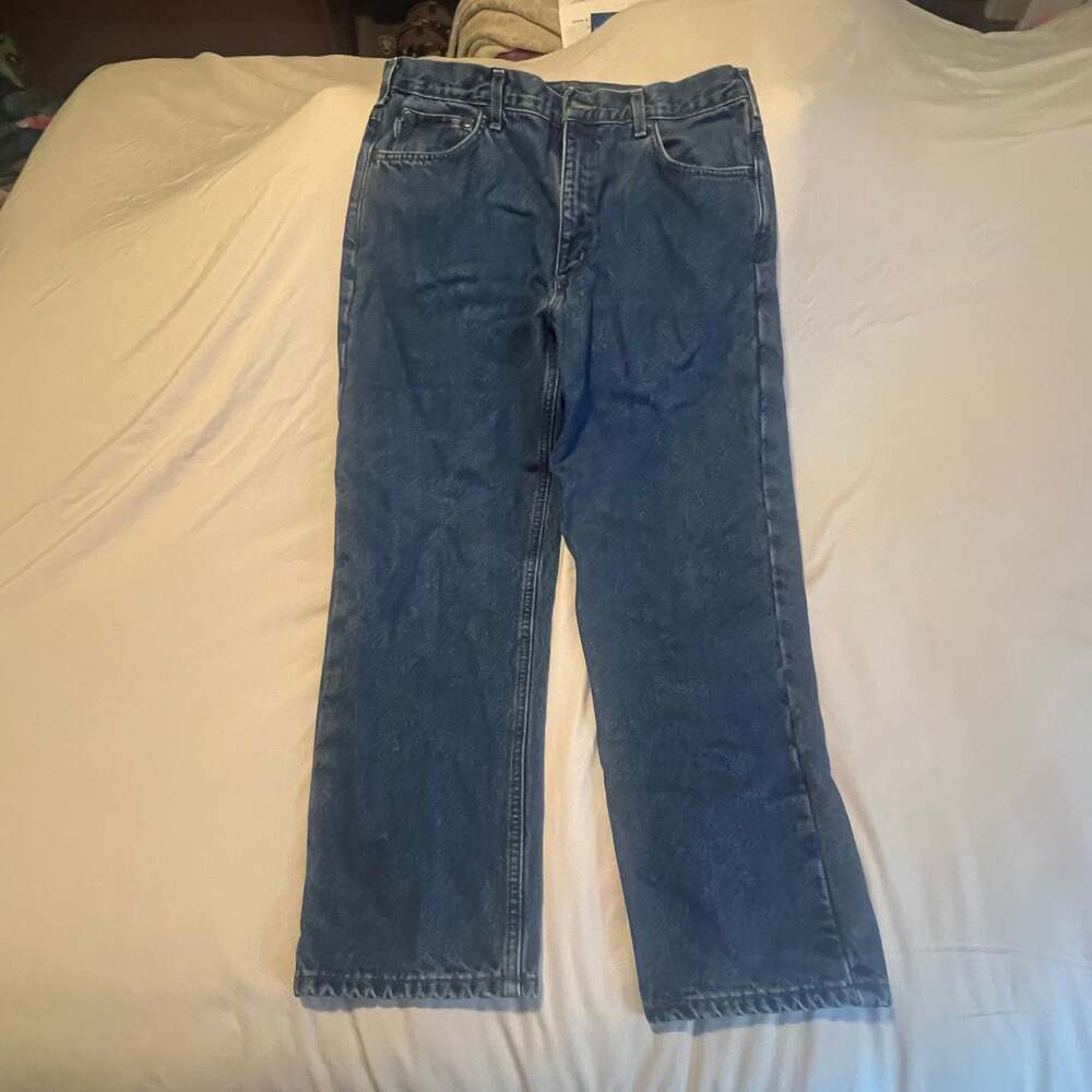Carhartt Relaxed Fit Denim Jeans Flannel Lined SIZE 36 X 30
